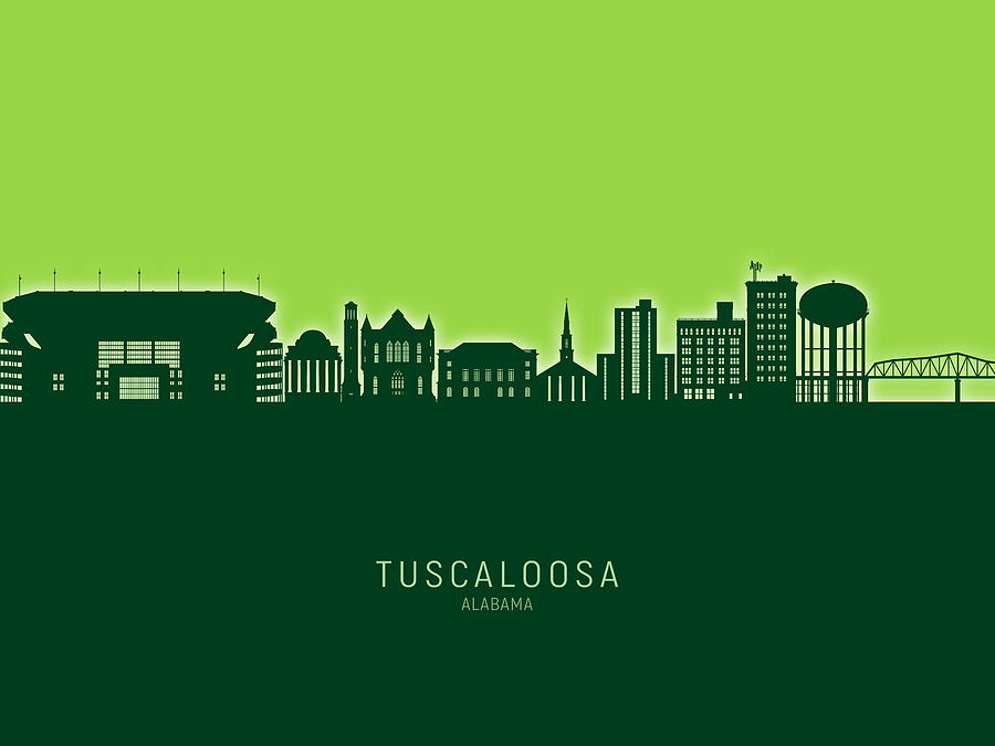 Tuscaloosa Alabama Skyline #77 Digital Art by Michael Tompsett