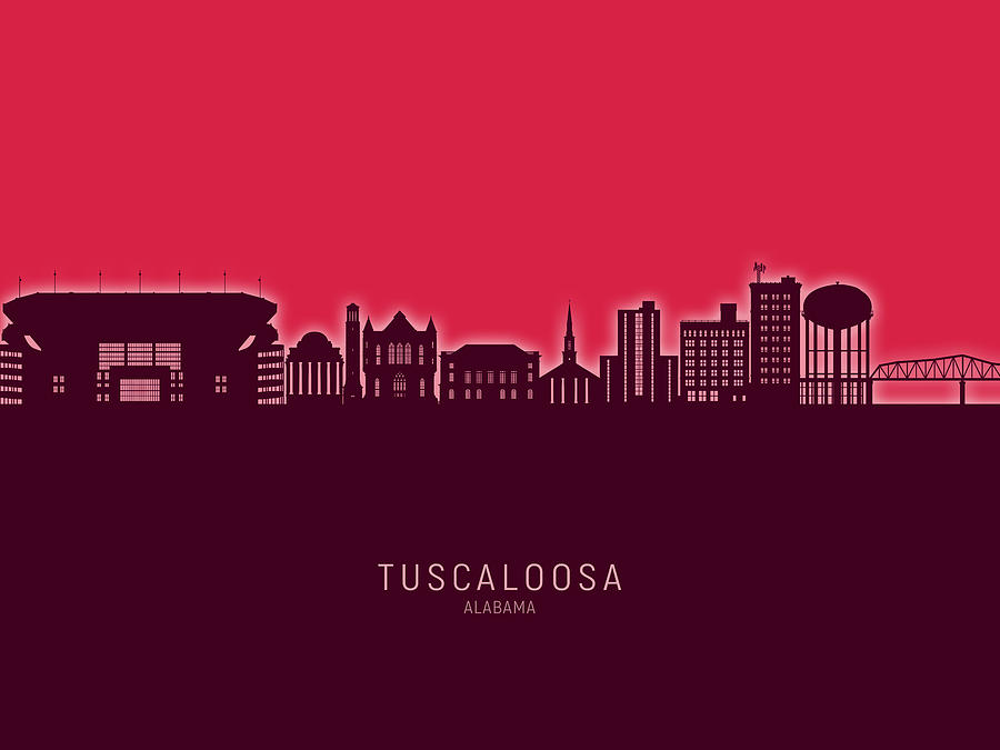 Tuscaloosa Alabama Skyline #79 Digital Art by Michael Tompsett