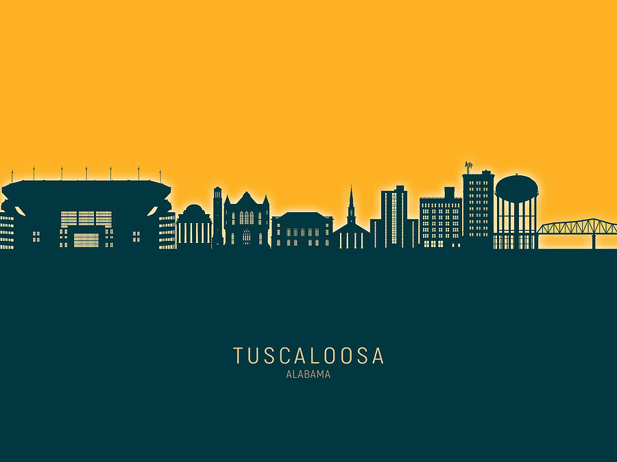 Tuscaloosa Alabama Skyline #80 Digital Art by Michael Tompsett