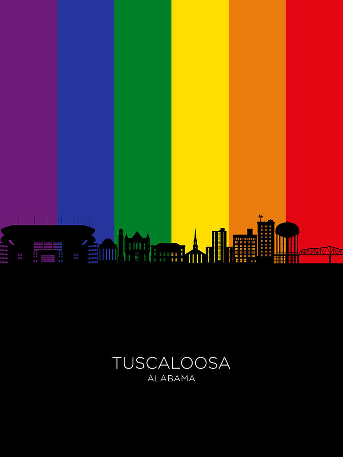 Tuscaloosa Alabama Skyline #81 Digital Art by Michael Tompsett