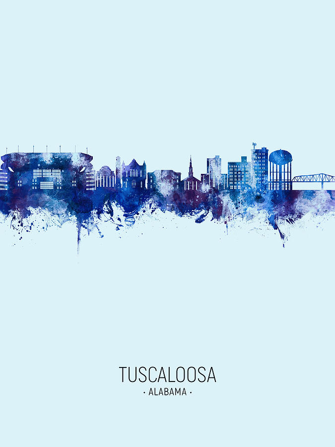 Tuscaloosa Alabama Skyline #84 Digital Art by Michael Tompsett