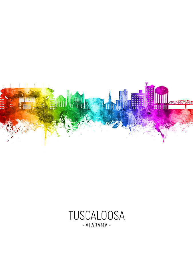 Tuscaloosa Alabama Skyline #85 Digital Art by Michael Tompsett