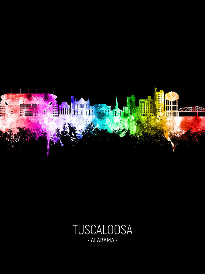 Tuscaloosa Alabama Skyline #88 Digital Art by Michael Tompsett