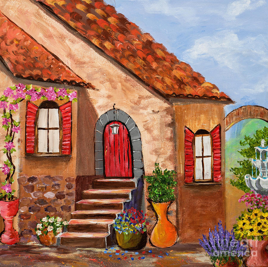 Tuscan Farmhouse Painting by Art by Danielle