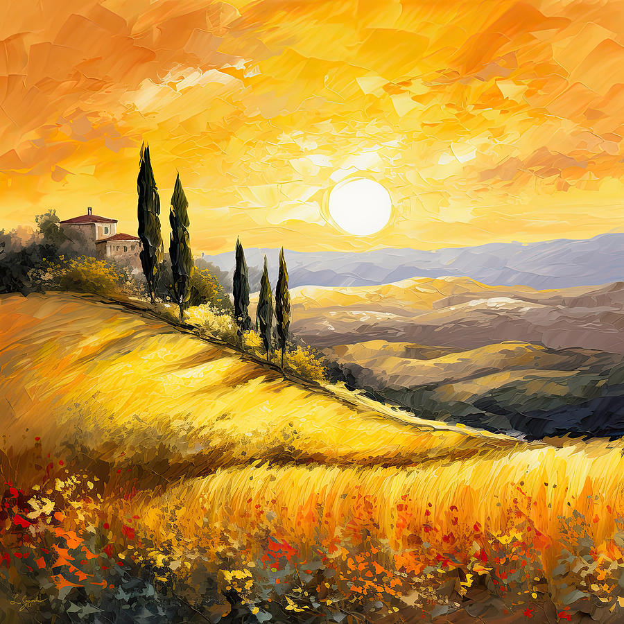 Tuscan Glow- Tuscan Impressionist Paintings Painting