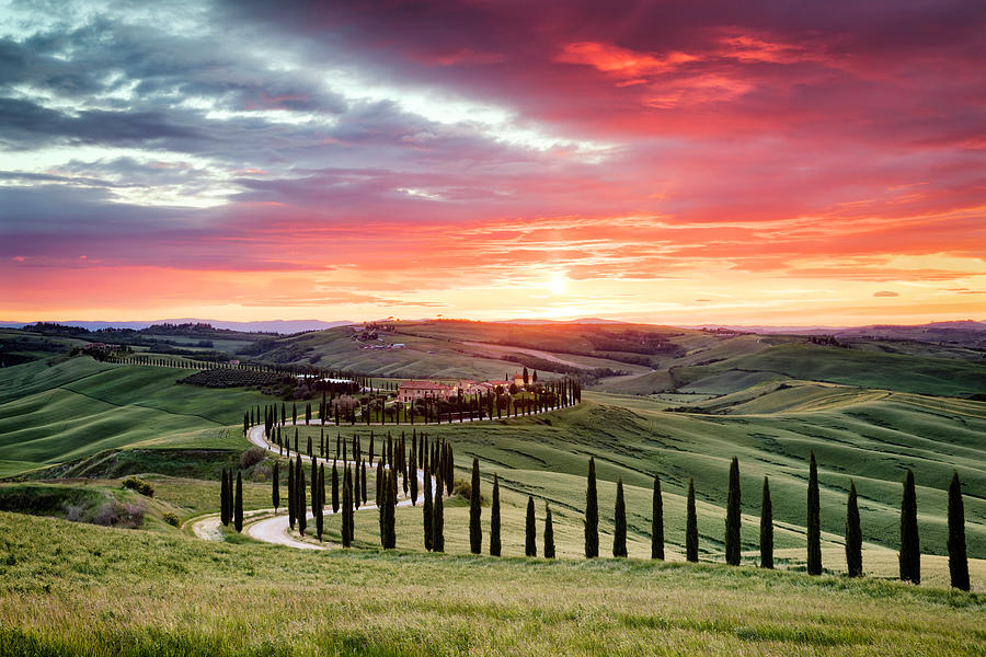 Sunset Photograph - Tuscan Sunset by Matthew Train Sunset Photograph - Tuscan Sunset by Matthew Train