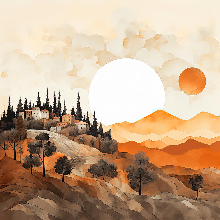 Tuscan Sunset Serenade  Painting by Lourry Legarde