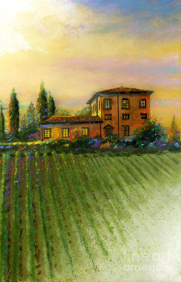 Tuscan Villa Painting by Andrew King