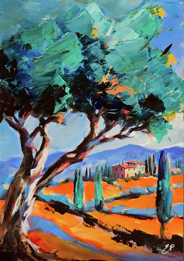 Poppy Painting - Tuscan Village Arbor by Elise Palmigiani