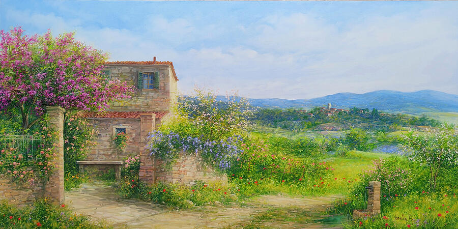 Tuscany country corner landscape 60x120 cm Painting by Antonietta ...