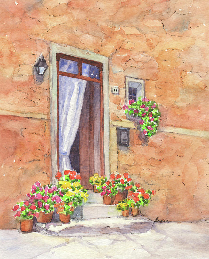 Tuscany Painting - Tuscany Doorway #17 by Vikki Bouffard