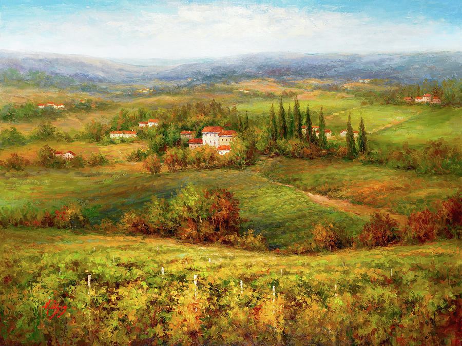 Landscape Painting - Tuscany Estate by Hulsey