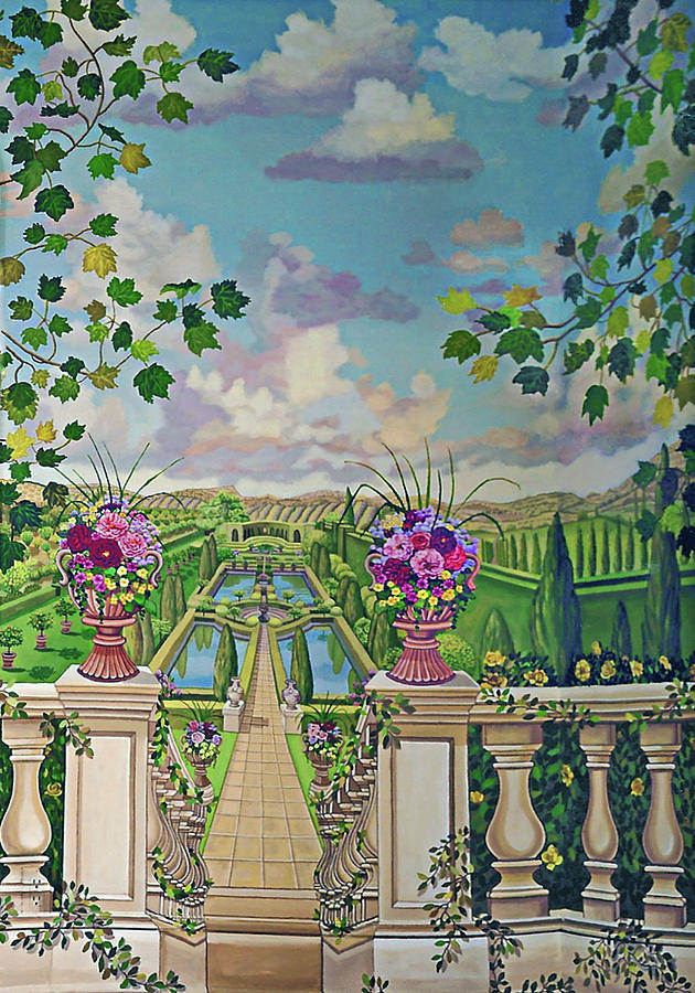 Tuscany Garden Painting by Bonnie Siracusa