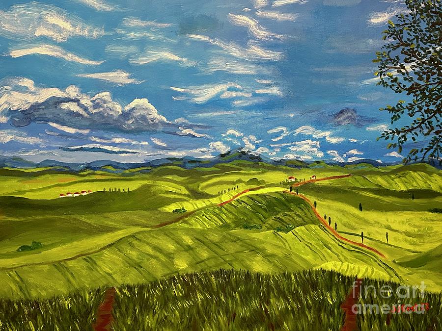 Tuscany hills Painting by Janice Best