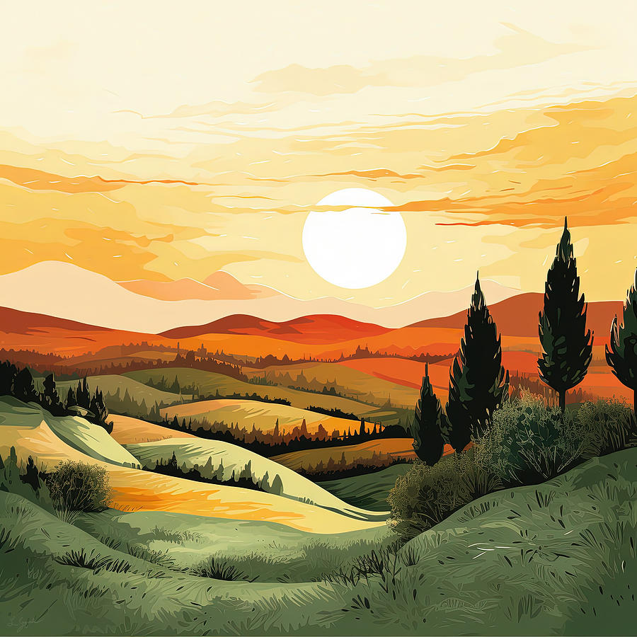 Tuscany into Art Painting by Lourry Legarde