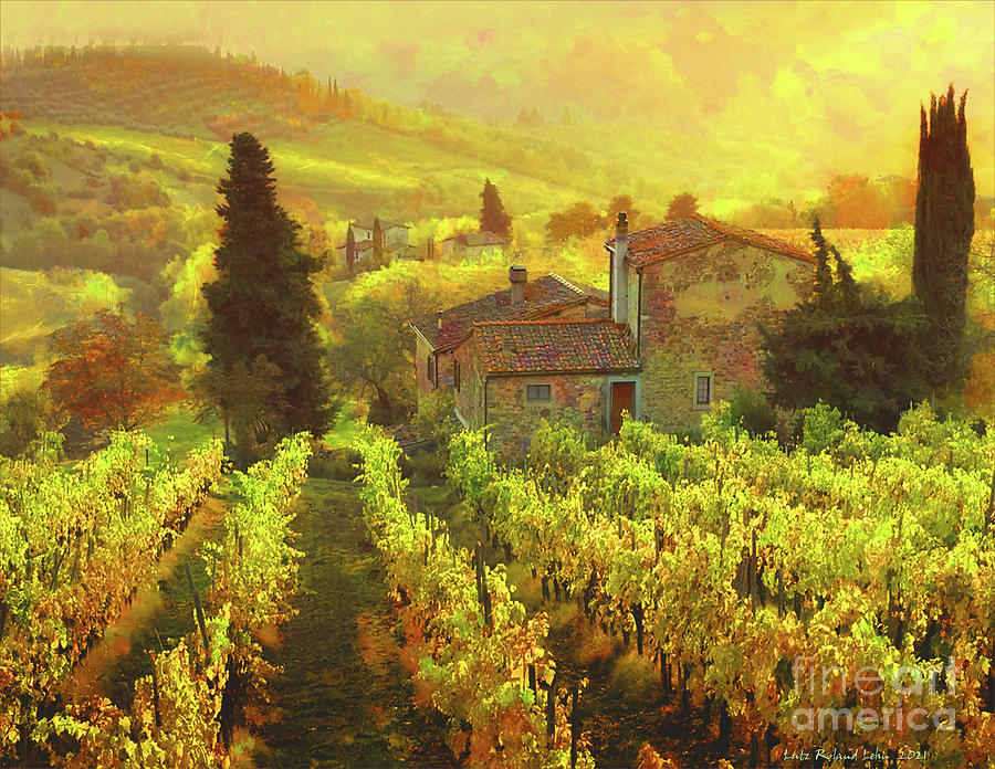Tuscany Landscape 2 Digital Art by Lutz Roland Lehn