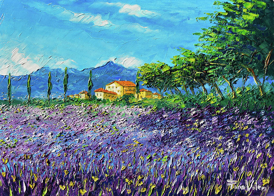 Tuscany Lavander Landscape Painting Painting by Dario Valeri - Fine Art ...