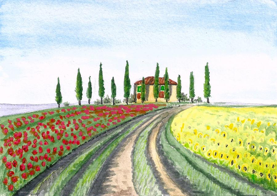 Tuscany  Painting by Masha Batkova