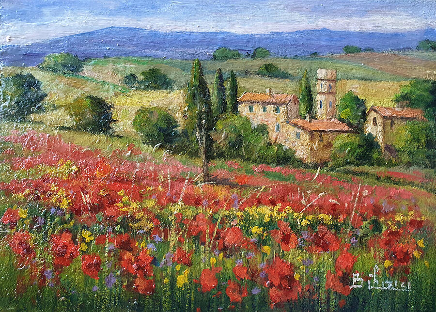 Tuscany painting landscape artwork Painting by Bruno Chirici