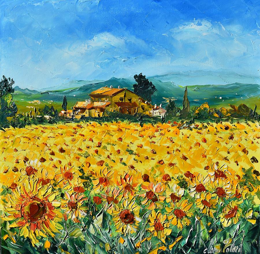 Tuscany painting, sunflowers Painting by Marco Valeri - Fine Art America