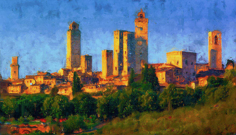 Tuscany, San Gimignano - 03 Painting by AM FineArtPrints