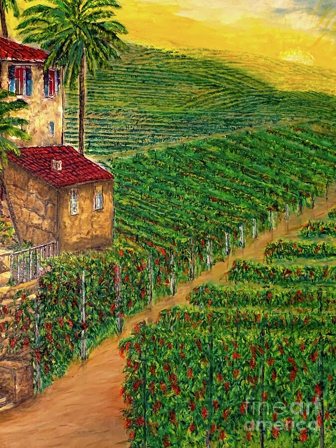 Tuscany Vineyard Painting by Michael Silbaugh