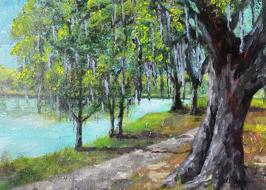 Tuscsawilla Park Walking Path Painting by Larry Whitler