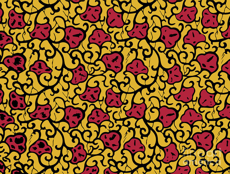 Tuskegee Floral Wax Print Design Digital Art by Scheme Of Things Graphics