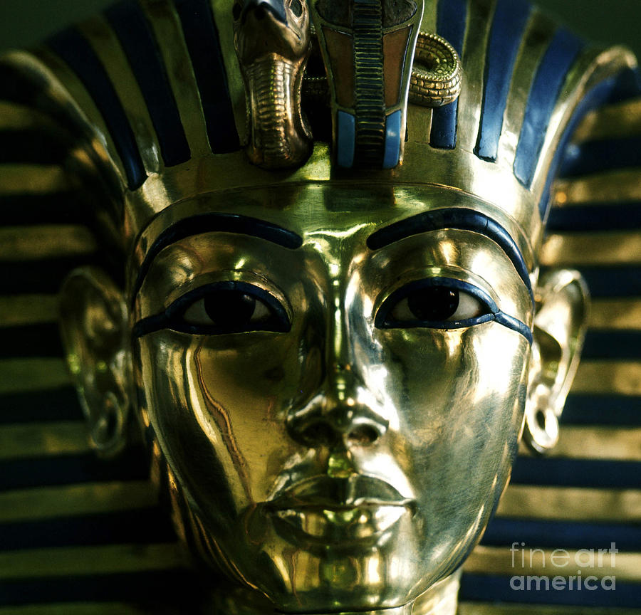 Tutankhamun mask close up Photograph by Egyptian School
