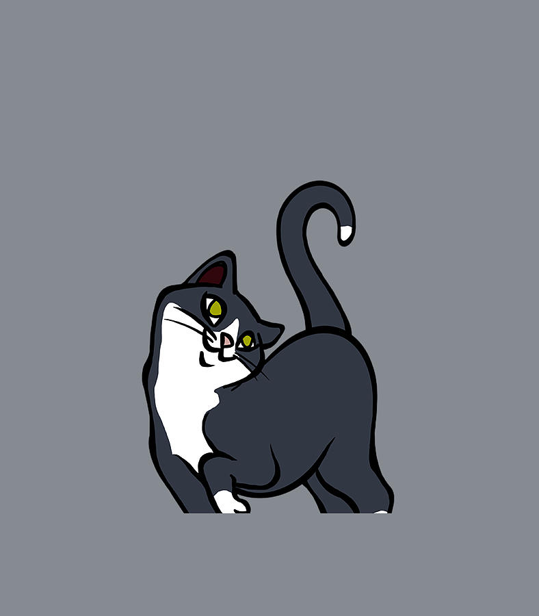 Tuxedo Cat Black and White Cat Cute Kitty Kitteh Rescue Digital Art by ...