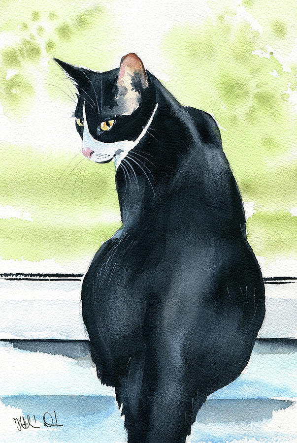 Tuxedo Cat Painting Painting by Dora Hathazi Mendes