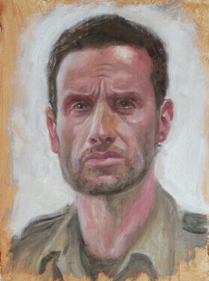 TV character head study Rick Painting by Martin Davey