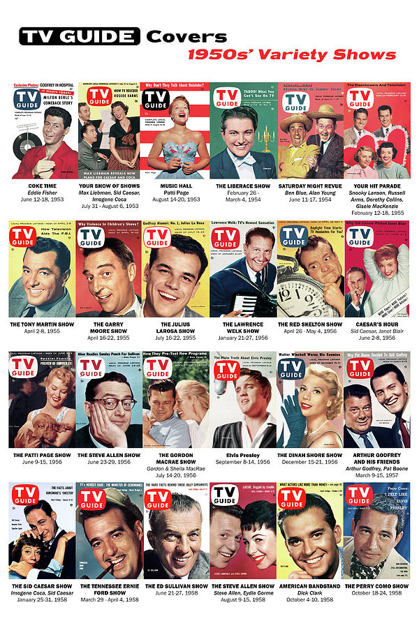 TV Guide 1950s Variety Shows Photograph by TV Guide Everett Collection