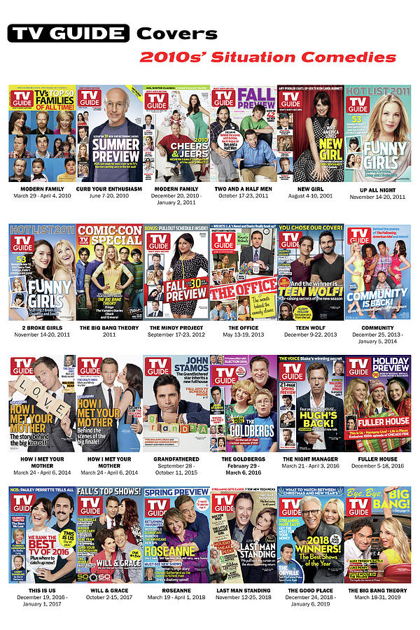 TV Guide 2010s Situation Comedies Photograph by TV Guide Everett Collection