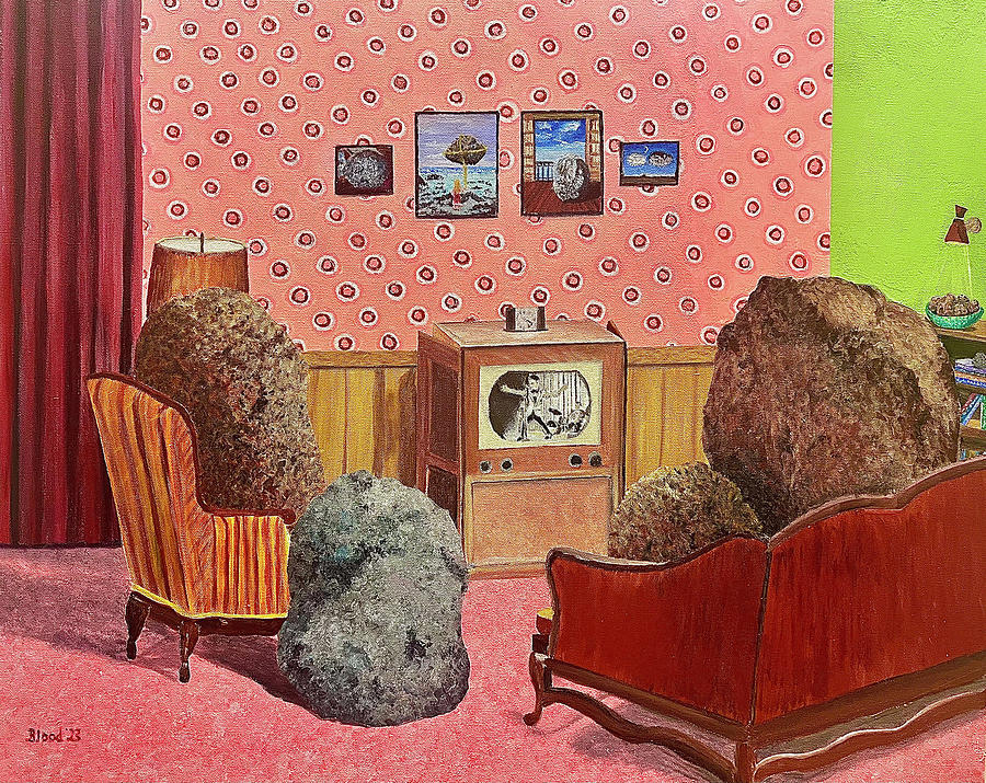 TV Night At The Rocks Painting by Thomas Blood