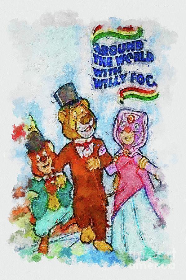 Tv show around the world with willy fog mixed media by emelia marquardt