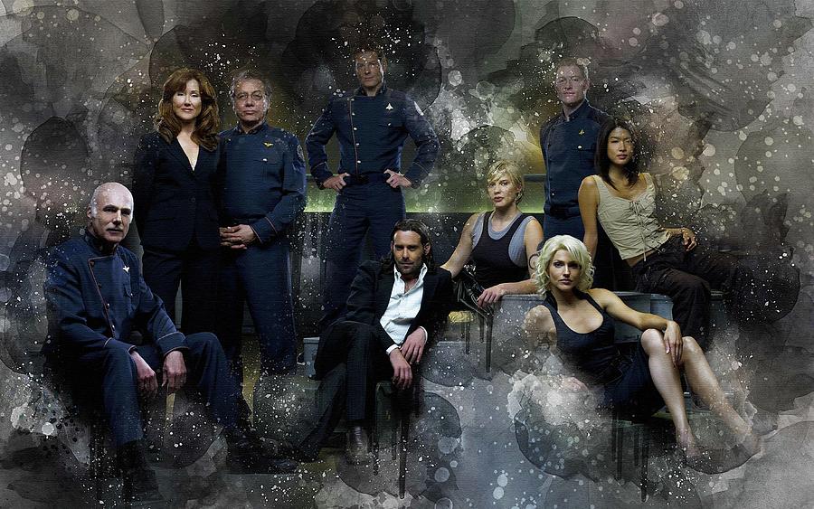 Tv Show Battlestar Galactica 2003 Battlestar Galactica Number Six William Adama Kara Thrace 4162