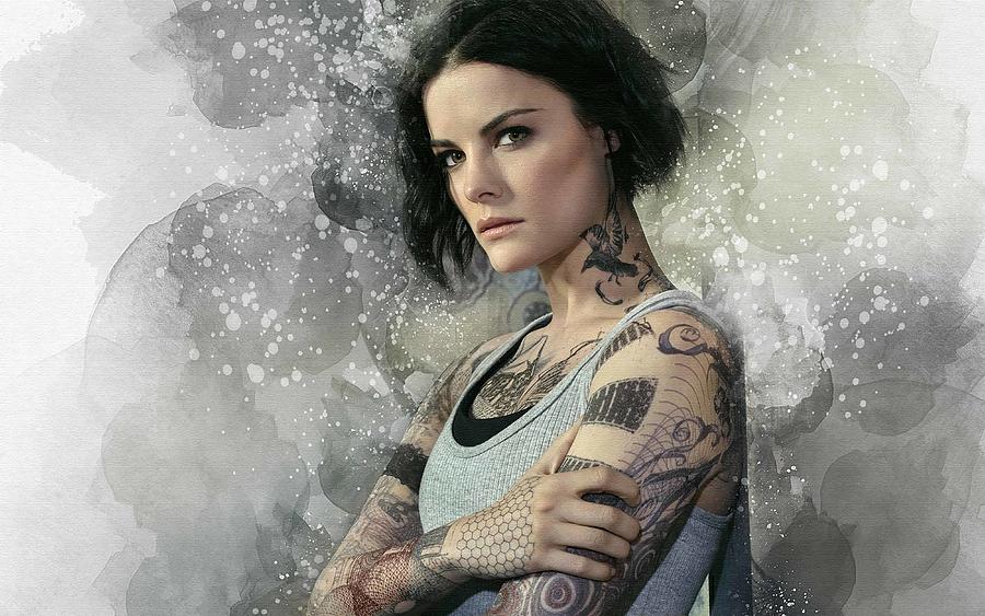 Tv Show Blindspot Jaimie Alexander Green Eyes Brunette Tattoo Digital