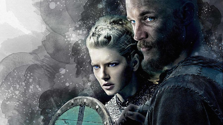 TV Show Vikings Travis Fimmel Ragnar Lothbrok Katheryn Winnick Lagertha Digital Art By Rhett Salin