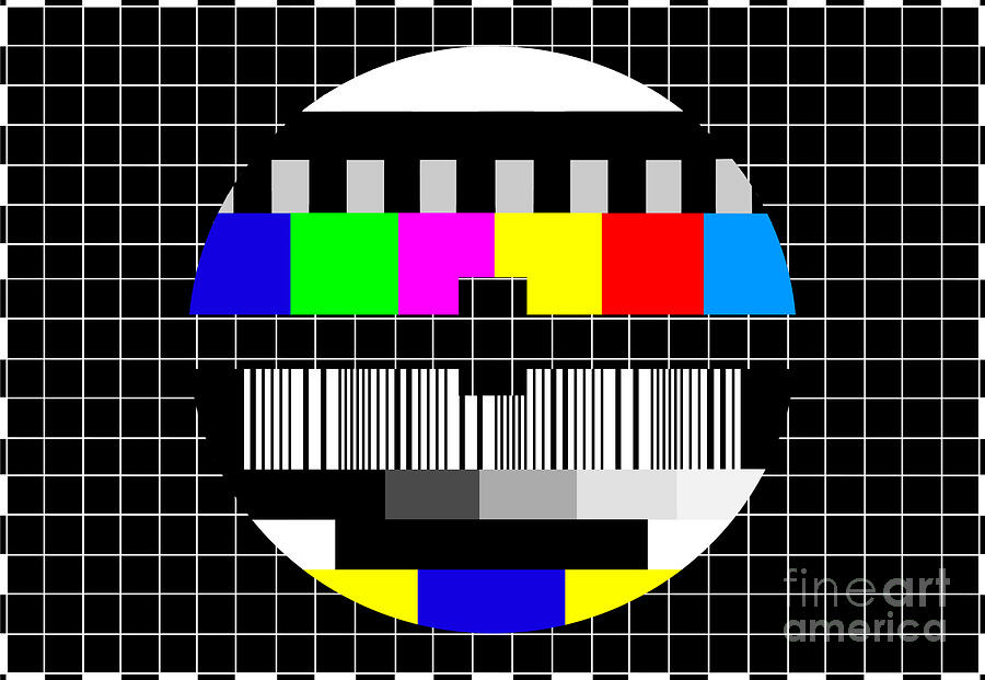 Retro TV test screen no signal found Digital Art by Delphimages