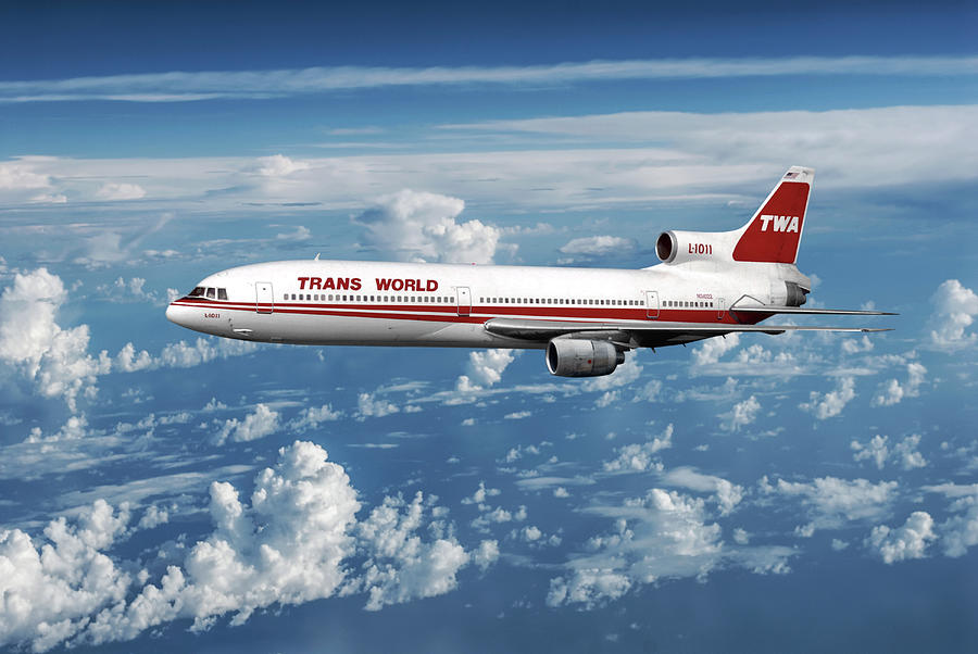 TWA Lockheed L-1011 Above the Clouds Mixed Media by Erik Simonsen