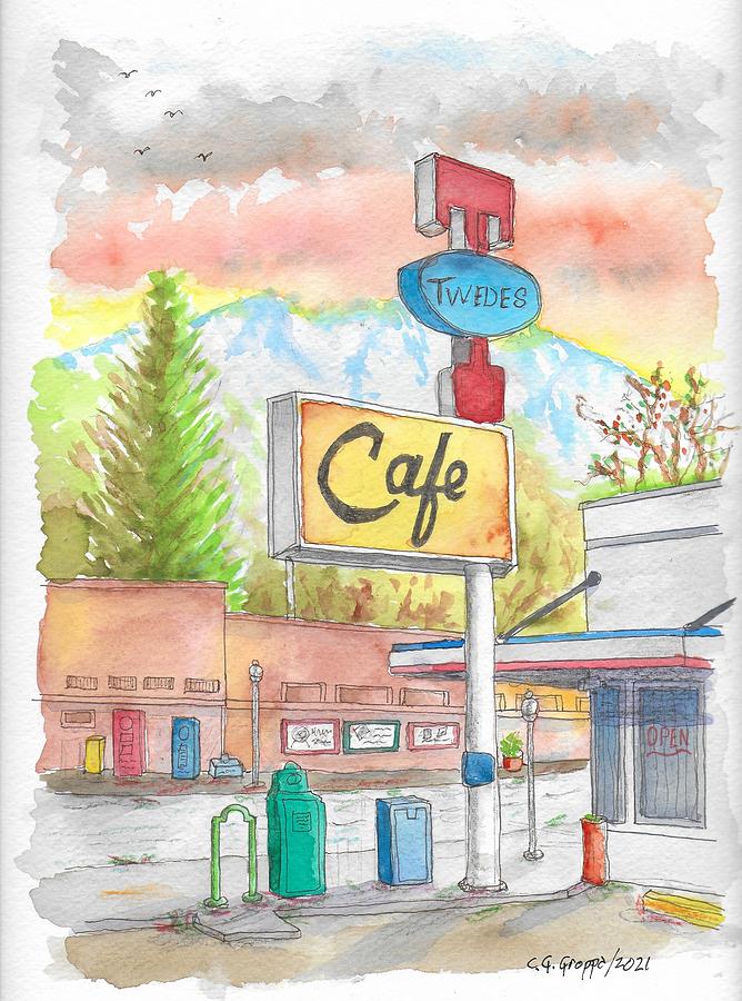 Twedes Cafe in North Bend, Washington Painting by Carlos G Groppa