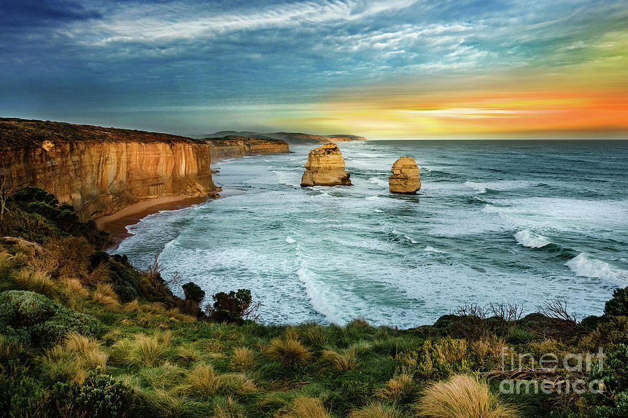 Twelve Apostles Marine National Park at sunrise Photograph by Thomas Jones