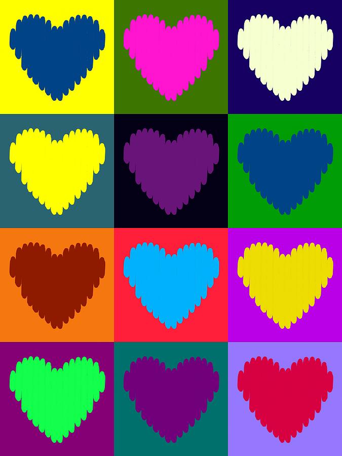 Twelve Hearts 1.0 Digital Art by Michelle Calkins