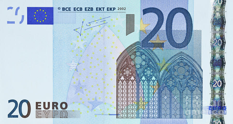 Eur Photograph - Twenty Euro banknote by Roberto Morgenthaler