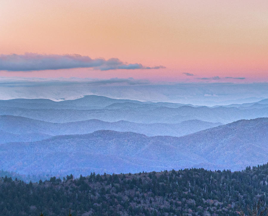 Twight Color In the Smoky Mountains Photograph by James Woody