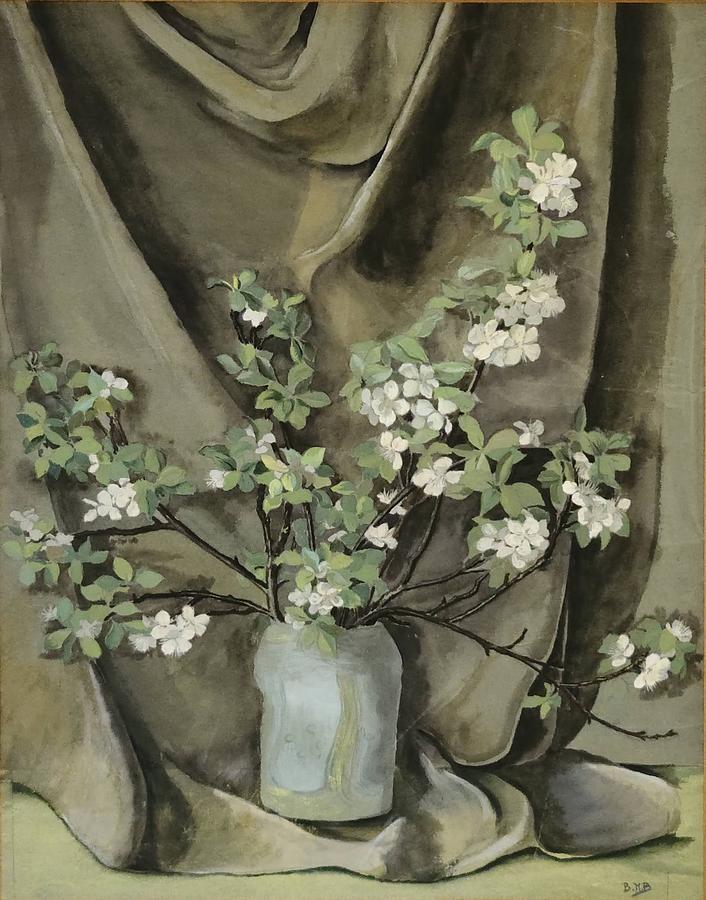 Twigs of Wild White Rose Painting by Barbara Mary Willett - Fine Art ...