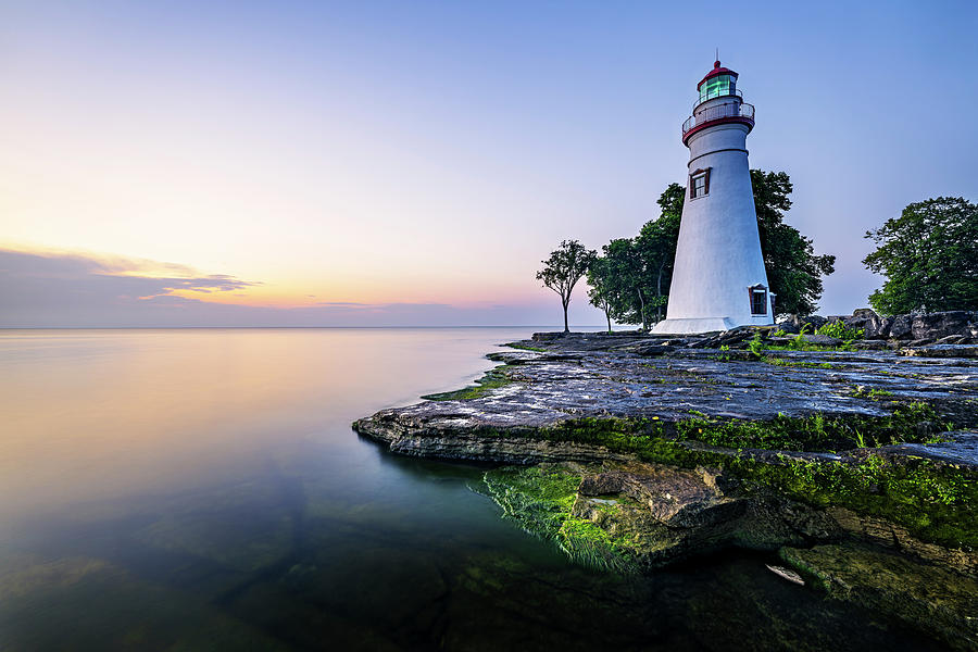 Twilight at Marblehead Lighthouse Photograph by Andy Crawford
