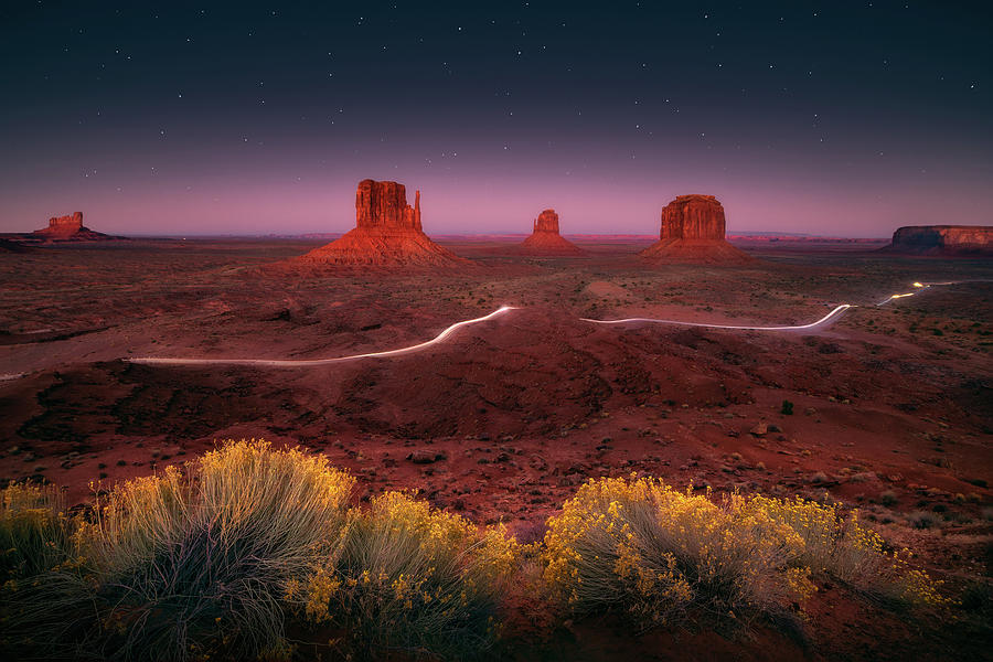 Twilight at Monument Valley Photograph by Henry w Liu