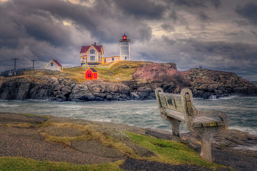 Twilight at The Nubble Photograph by Penny Polakoff